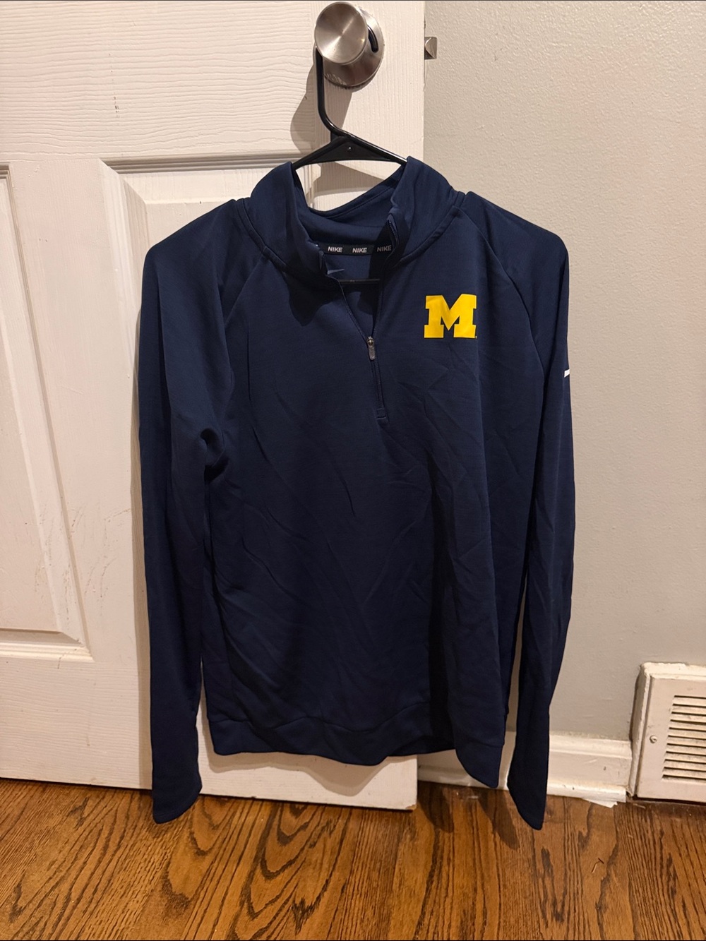 Nike Navy Quarter-Zip Sweatshirt University of Michigan